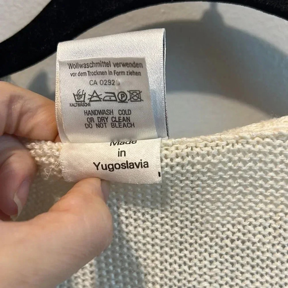 Vintage mondi size 34 small / medium linen blend cream sweater - Picture 6 of 9